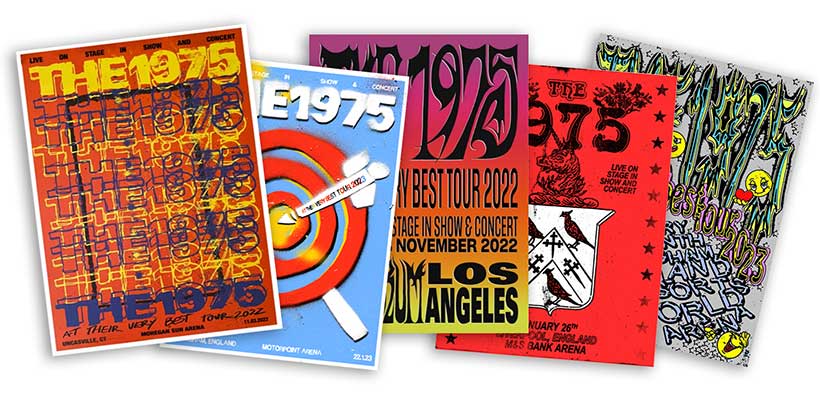 Selection of 5 Official Screen Printed Tour Posters